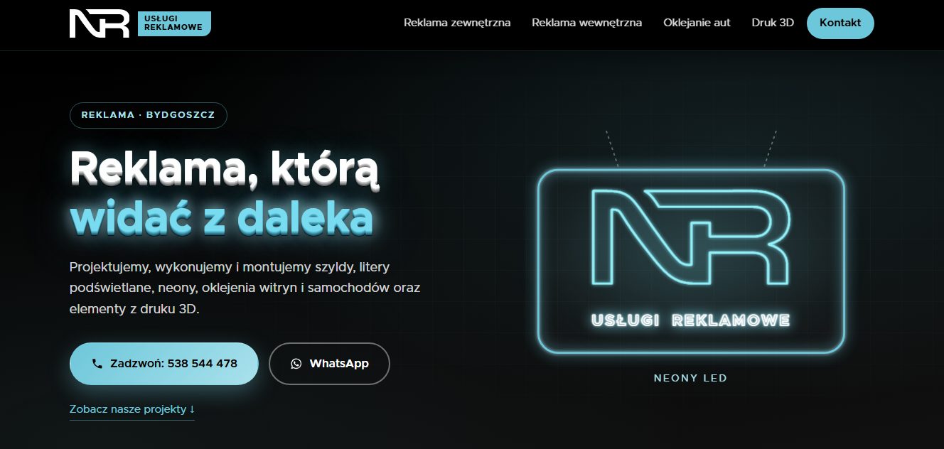 NR Usługi Reklamowe website screenshot